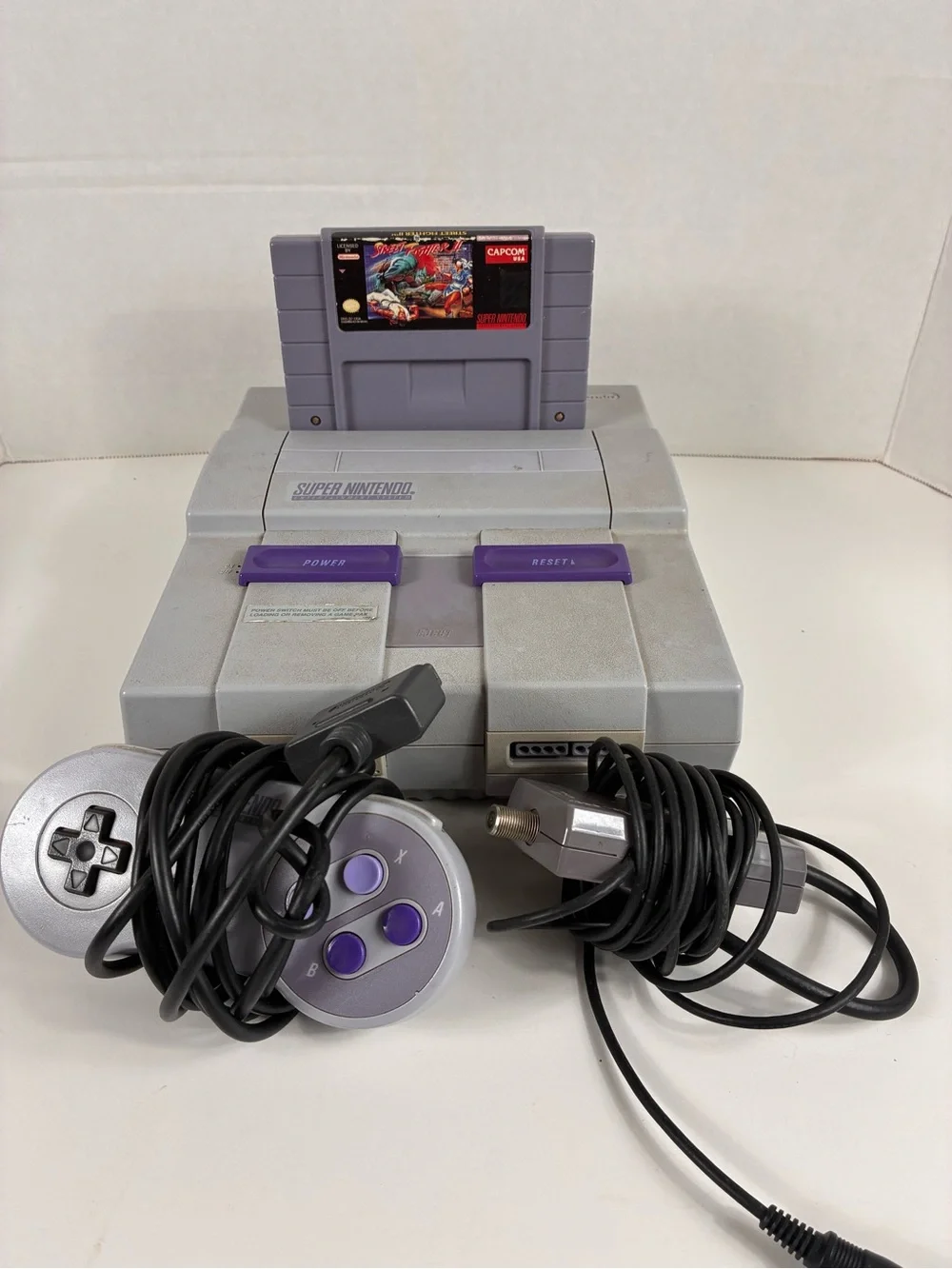 Nintendo (SNES) Classic Console in Gray with Purple Accents